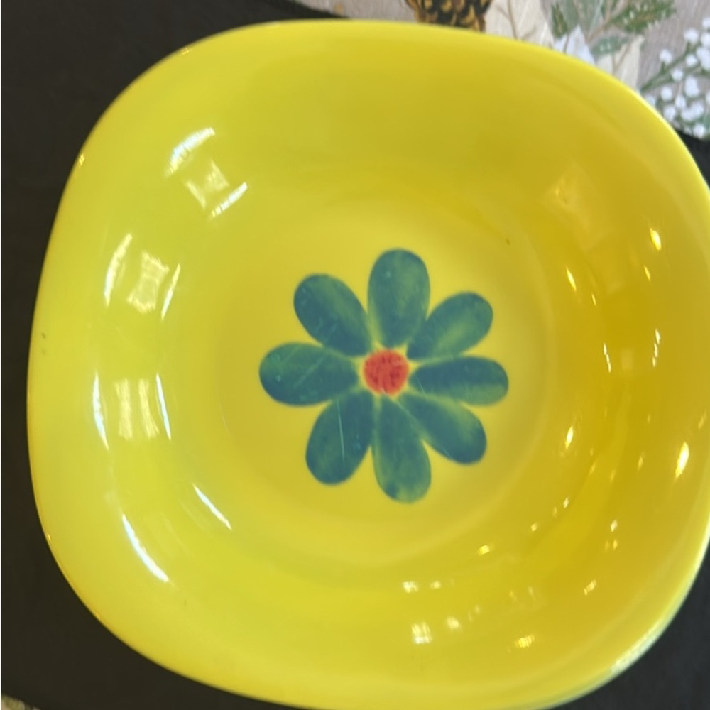 Yellow Floral Dinnerware Bowl 6 pieces